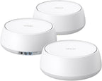 TP-Link Dual-Band BE5000 WiFi 7 Mesh Wi-Fi System (Deco BE25) | 4-Stream 5 Gbps | 240 Mhz Channels | Covers up to 6,600 Sq.Ft | 2X 2.5G Ports Wired Backhaul | VPN,MLO, AI-Roaming, HomeShield (3-Pack)