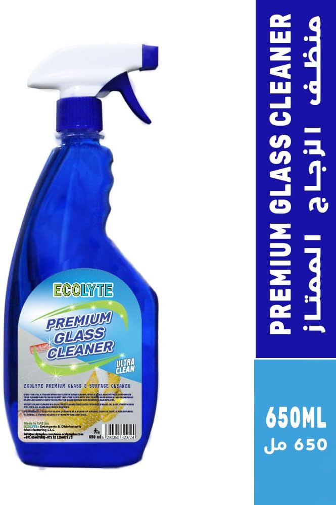 ECOLYTE+ Disinfectant Ecolyte+ Premium Glass Cleaner & Surface Cleaner Liquid Detergent, surface cleaner, window cleaner, and Screen Cleaner Liquid | Kills 99.99% of Germs (650 ml) — additional view 3