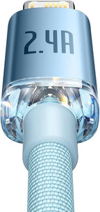 Baseus Crystal Shine USB-A to Lightning Cable 2.4A — 1.2m — Sky Blue