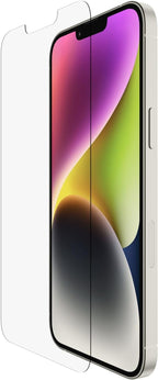 Belkin UltraGlass iPhone 14 Plus, iPhone 13 Pro Max Screen Protector, AntiMicrobial-Treated, Easy Bubble Free Application with Included Installation Guide Tray, 9H Hardness Tested, Tempered Glass