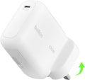 Belkin BoostCharge USB C Plug Charger 100W, GaN Compact and Foldable Plug Charger, Fast Charging for iPhone 17, Samsung Galaxy S26, Pixel 10, AirPods, Tablet, MacBook, Chromebook - White