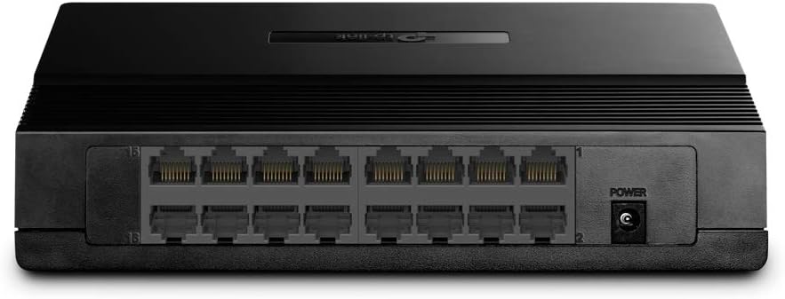 TP Link TL SF1016D 16 Port 10/100 Mbps Desktop Ethernet Switch/Hub, Ethernet Splitter, Plug & Play, No Configuration Required, Black, 16 port Fast | Desktop
