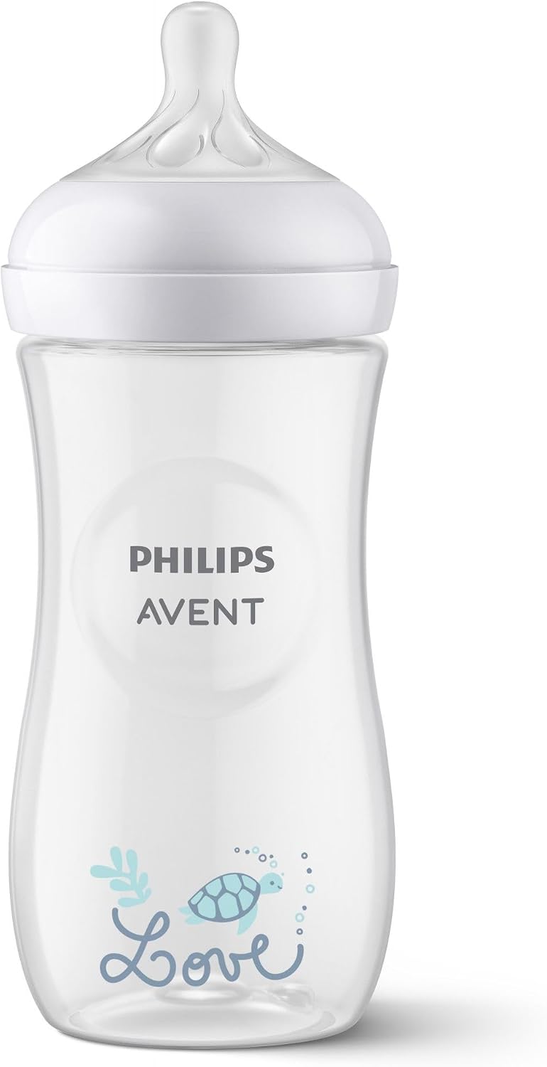 Philips AVENT Natural Response Baby Bottle 330 ml with Flow Rate 4, Teat from 3 Months (SCY906/11) — transparent
