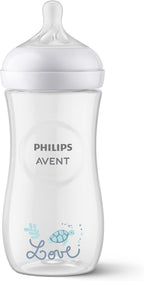 Philips AVENT Natural Response Baby Bottle 330 ml with Flow Rate 4, Teat from 3 Months (SCY906/11) — transparent