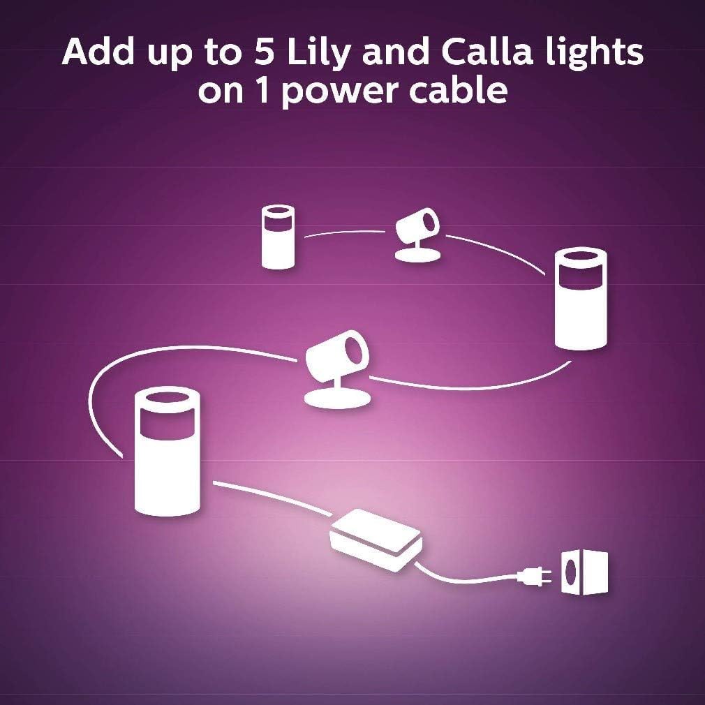 Philips Hue Lily White and Colour Ambiance Led 3X Spotlight Base Unit: Smart Outdoor Lighting for Garden, Works with Alexa, Google Assistant and Apple Homekit — Multicolor