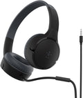 Belkin SoundForm Mini Wired On-Ear for Over-Ear Headset for Children with inline Microphone for Online Learning, School, Travel, Play, For 3.5mm Compatible Devices - Black, Kids Headphones (Wired)