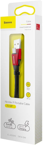 Baseus Nimble Portable Cable For Apple 23CM Black + Red — Black+Red