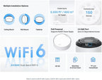 TP-Link Deco X50-PoE AX3000 Whole Home Mesh Wi-Fi 6 System with PoE, Dual-Band, AI-Driven Mesh, cover up to 6,500 ft2, Connect up to 150 devices, 1.0 GHz Dual-Core CPU, HomeShield, Pack of 3