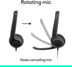 Logitech H390 USB-C Headset — Black