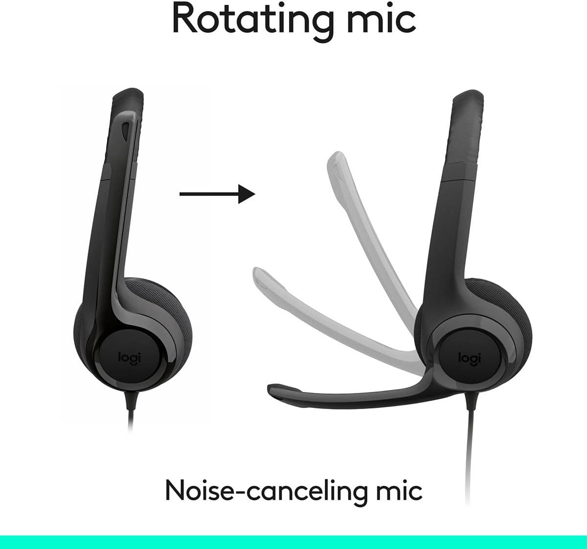 Logitech H390 USB-C Headset — Black