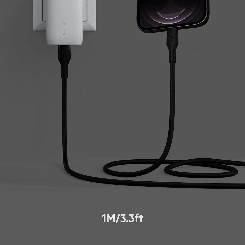Belkin Silicone Cable Lightning to Type-C 1 Meter Black