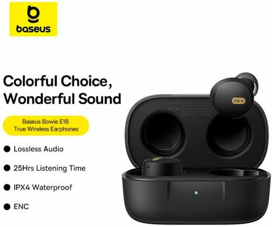 Baseus Bowie E18 TWS Bluetooth Headphones — Black