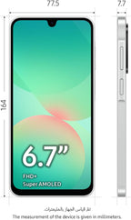 Samsung Galaxy A26 5G, Android Smartphone, 128GB Storage, 6GB RAM, White, 50MP Camera, Large Display, Long Battery Life (UAE Version)