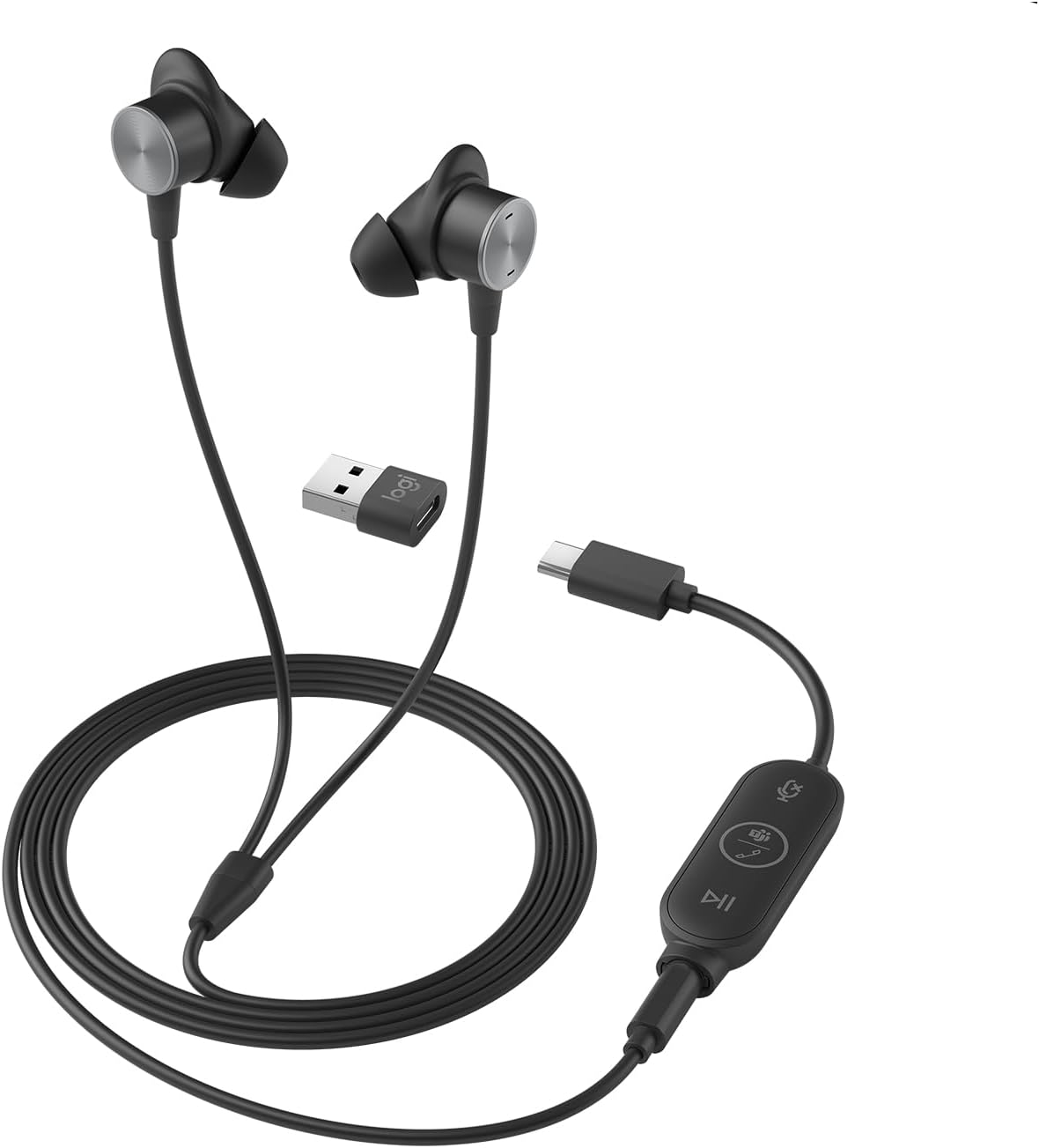 Logitech Zone Wired Earbuds — Graphite