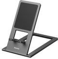 Baseus Metal Stand Desktop Holder, Fully Foldable Holder for Desk, Desktop Mobile Phone Cradle Dock — For Phones (Foldable) — Grey