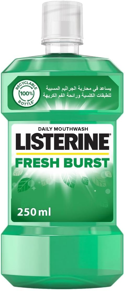 Listerine Fresh Burst Antibacterial Mouthwash, 250 ml — front product image