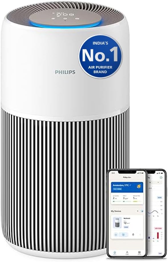 Philips Air Purifier, For Rooms Up To 109m², 420m³/h CADR, Sleep Mode — Arctic White + Beige