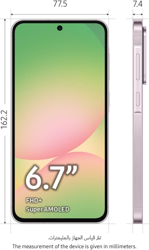 Samsung Galaxy A56 5G, Android Smartphone, 256GB Storage, 12GB RAM, Awesome Pink, 6x OS Upgrades, Large Display, Long Battery Life (UAE Version)