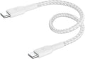 Belkin Fast Charge (0.5ft) Braided USB-C to USB-C Cable for iPhone 16, iPhone 16 Pro, iPhone 16 Pro Max, iPhone 16 Plus, iPhone 15, Galaxy S24, S23, Note10, Pixel 9, Pixel 8, iPad Pro & More - White
