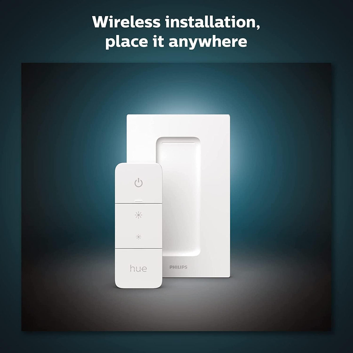 Philips Hue Dimmer Switch Latest Model Wireless Smart Light Controller (Battery Powered, Wall Mount/Remote, Dimming & Scenes, Hue Bridge Compatible, Alexa/Google Home/Apple HomeKit) SKU 929002398607 — White