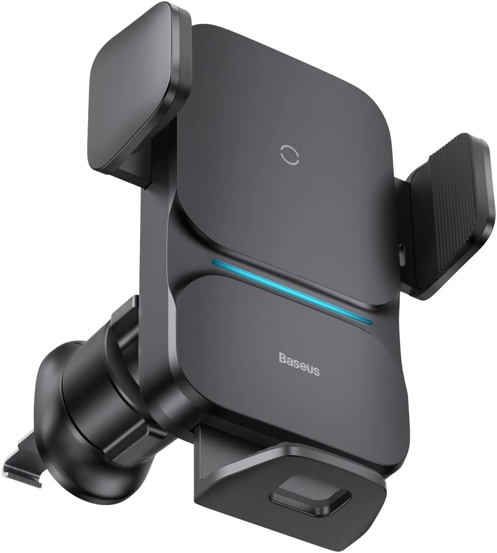 Baseus Auto Alignment 15W Max Wireless Charger Car Phone Holder Qi-Certified — 360°-Wireless-Wisdom — Black