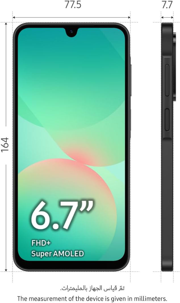 Samsung Galaxy A26 5G, Android Smartphone, 128GB Storage, 6GB RAM, Black, 50MP Camera, Large Display, Long Battery Life (UAE Version)