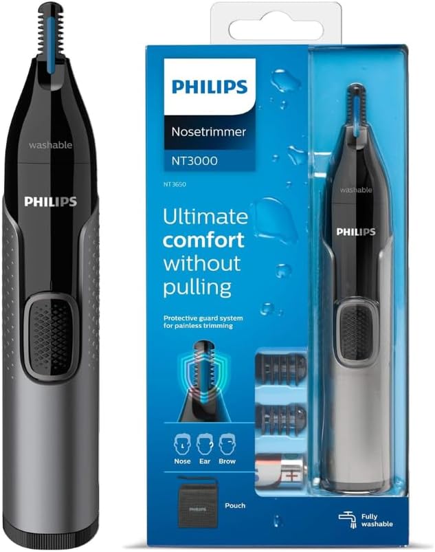 Philips, Nose Trimmer series NT3000, Black/Silver, NT3650/16 — black / black