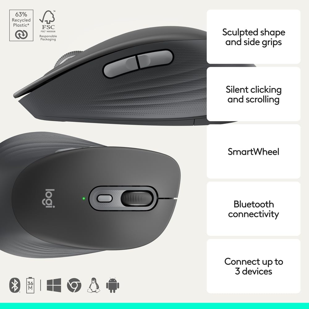 Logitech M840 Wireless Mouse — Graphite