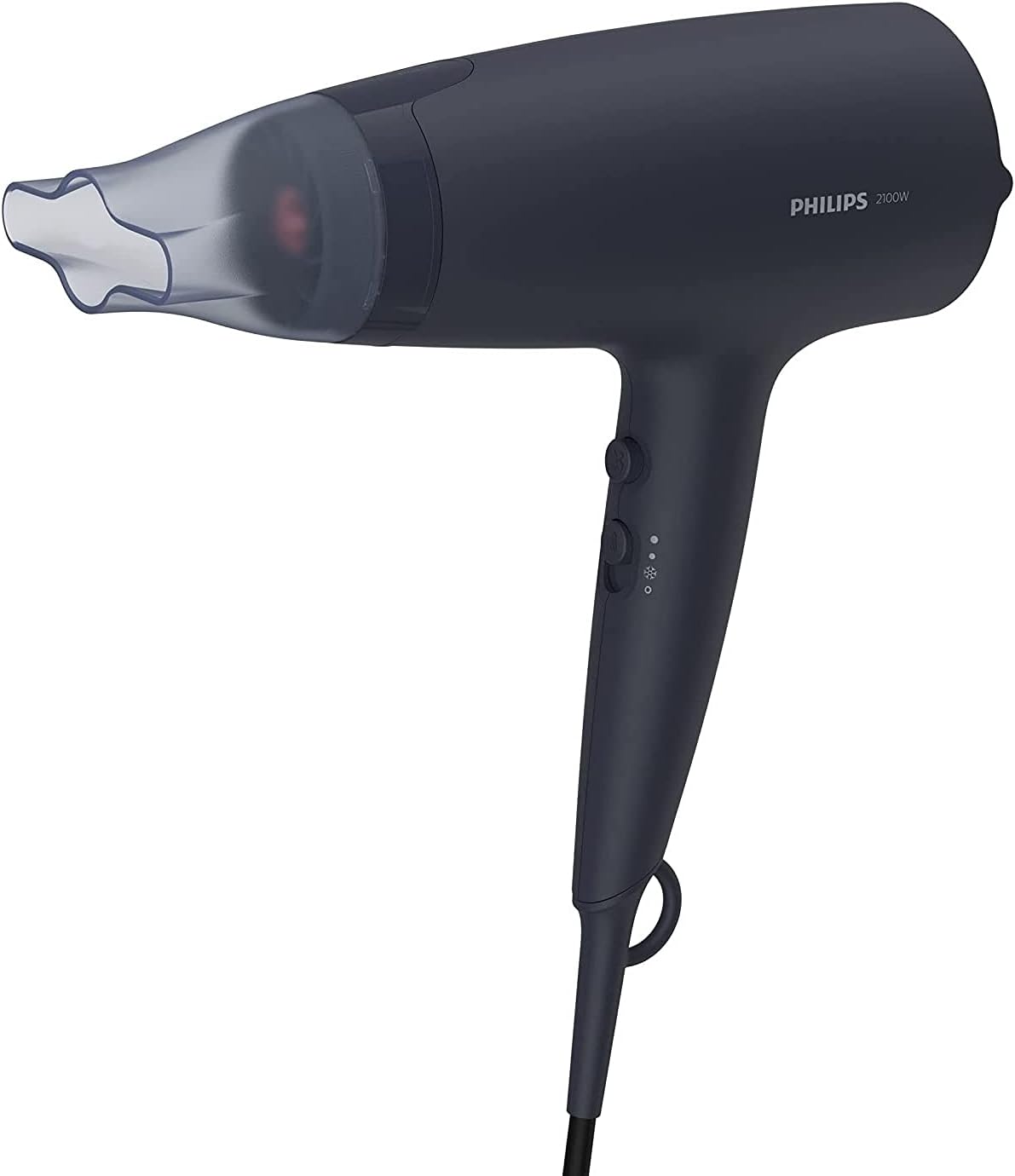 Philips Hair Dryer BHD360/23 — 2100W — DC Motor — 6 Heat/Speed Settings with Cool Setting — 3 Attachments (ThermoProtect & Narrow Nozzle & Volume Diffuser) — Ionic Care — 1.8m Cord — Black