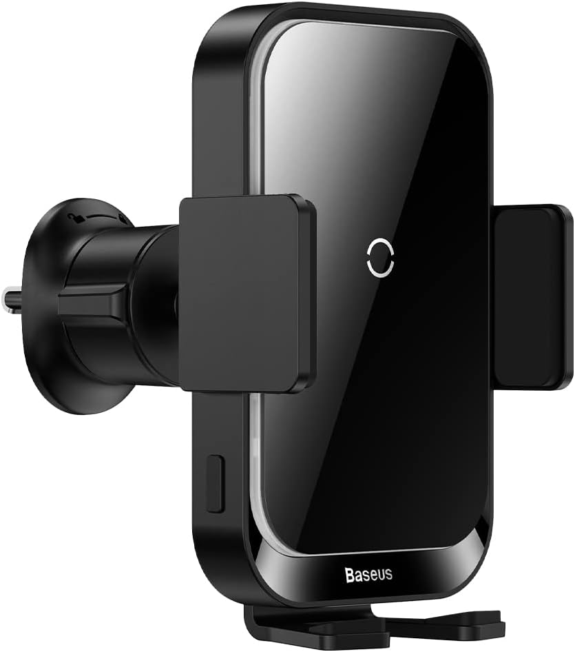 Baseus 15W Car Wireless Charger for Air Vent, Auto Clamping Car Phone Holder, Automatic Induction & Dynamic Lighting Car Phone Mount — Black
