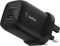 Belkin Gaming Dual USB-C Plug 65W, Wall Charger USB 3.0 Fast Charger with GaN Technology for Nintendo Switch 2, iPhone 16, iPad, MacBook Air, Chromebook, Samsung Galaxy S25 Ultra, and More - Black
