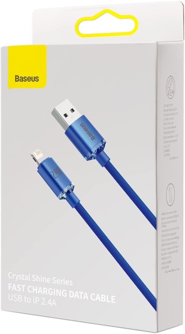 Baseus Crystal Shine USB-A to Lightning Cable 2.4A — 1.2m — Blue