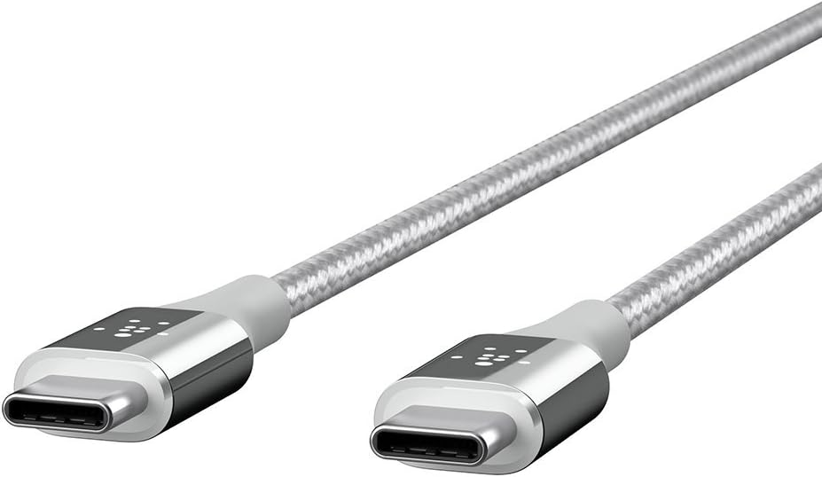 Belkin MIXIT DuraTek Kevlar USB-C (USB Type C) to USB-C Cable, 4 Feet (Silver)
