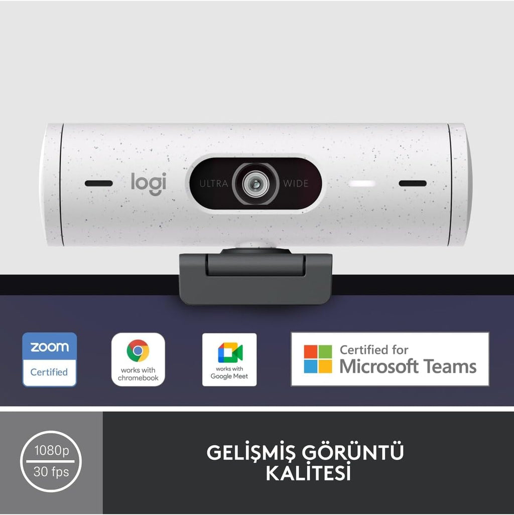 Logitech BRIO 500 Webcam — Off White