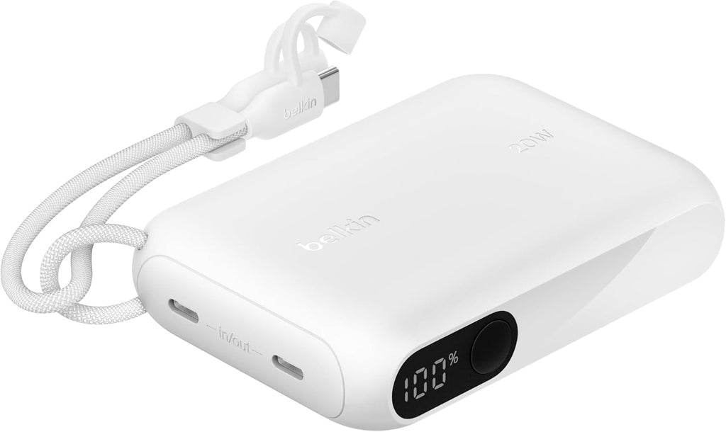 Belkin BoostCharge 10000mAh Power Bank with Digital Battery Display - White