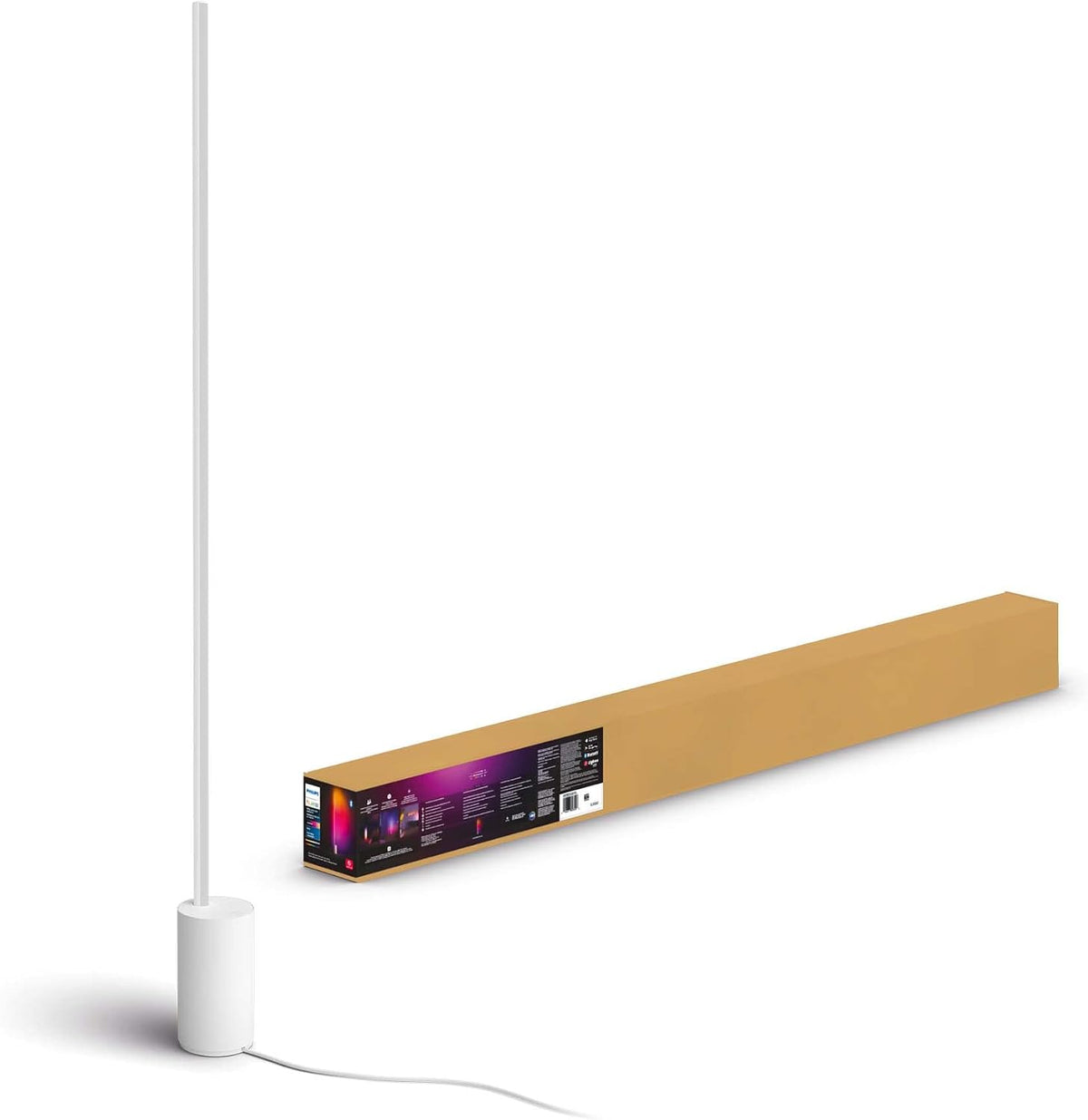 Philips Hue Signe Gradient White & Colour Ambiance Smart Floor Light LED, White Floor Lamp, Smart Lighting Works with Alexa, Google Assistant and Apple Homekit — White