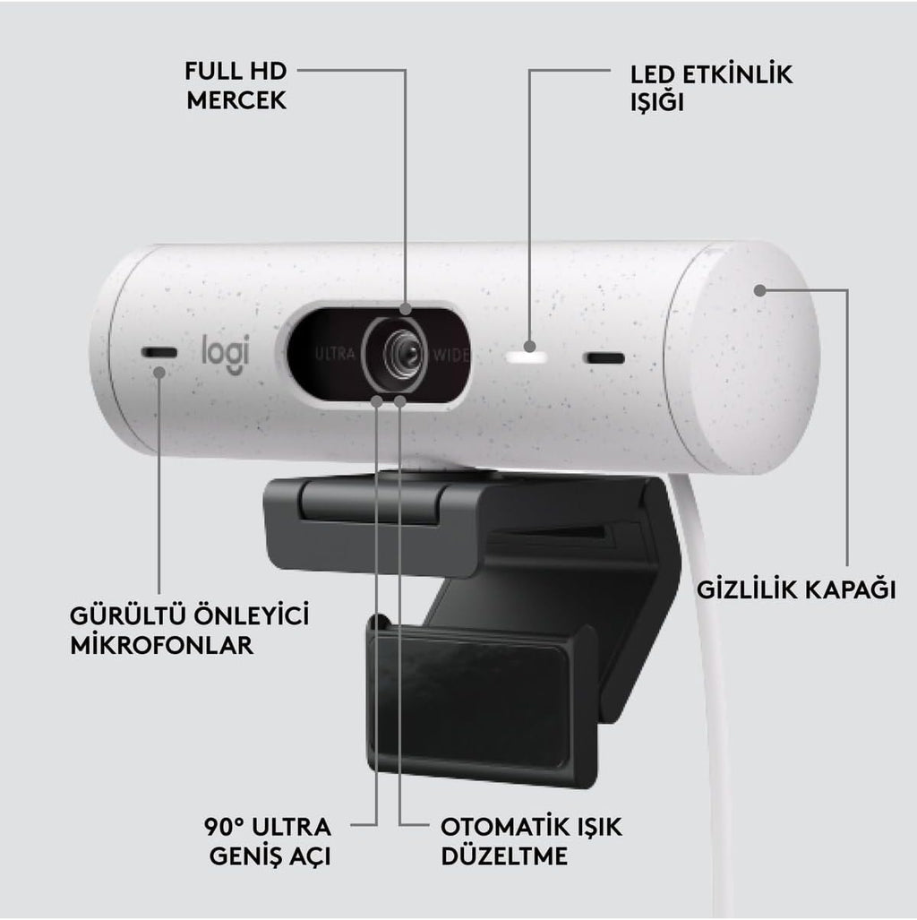 Logitech BRIO 500 Webcam — Off White