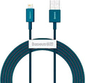 Baseus Superior Series 2.4A Flash Charging USB Data Transfer Cable, 2 Meter Length, Blue — 2 Meters — Blue
