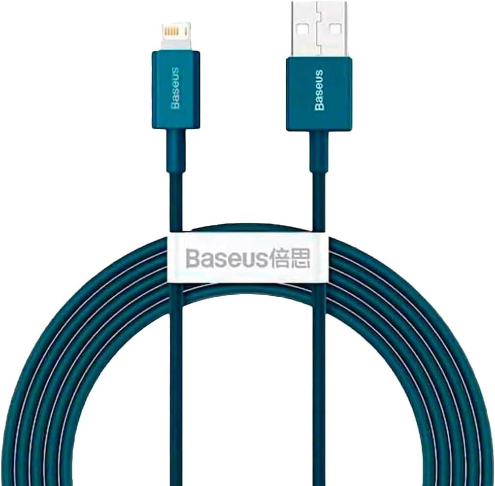 Baseus Superior Series 2.4A Flash Charging USB Data Transfer Cable, 2 Meter Length, Blue — 2 Meters — Blue