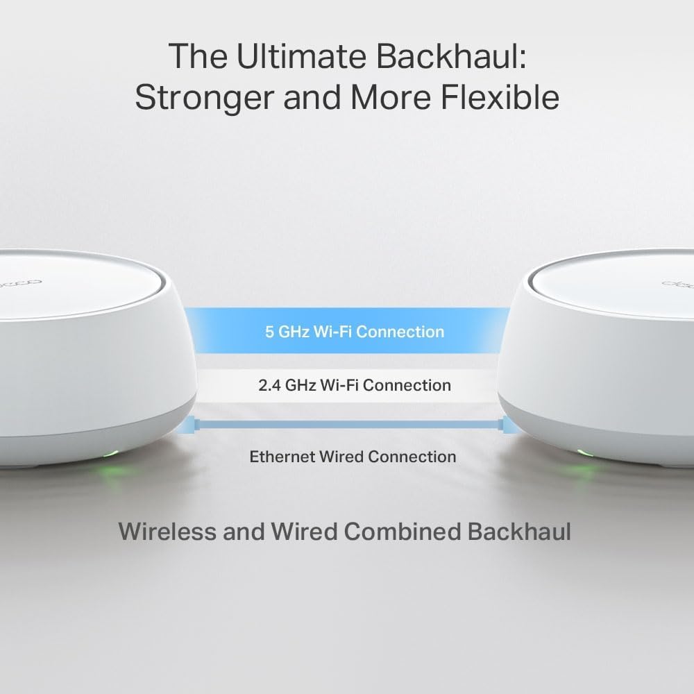 TP-Link Deco BE25(1-pack), BE3600 Mbps, 2×2.5 Gbps Ports, AI Supported Multi-Process Capability, Connectivity up to 150 Devices, VPN, WPA3, Dual-Band Wi-Fi 7 Mesh System