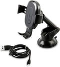 Baseus Sucker Gravity Car Mount Phone Holder Wireless Charger, USB — Red