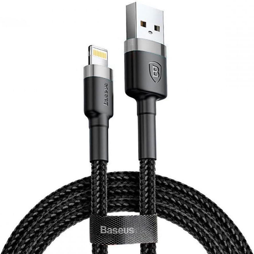 Baseus Cafule USB Cable for Lightning, 1.5A, 2m, Gray/Black — Grey + Black