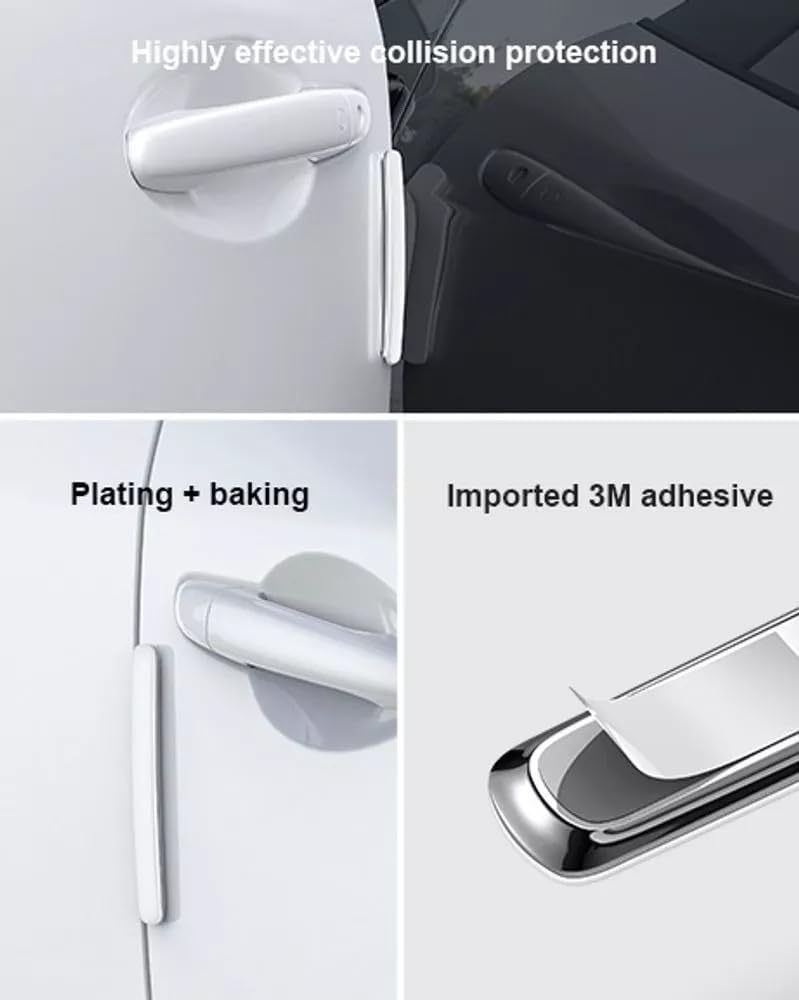 Baseus Bumper Strips, 4Pcs Anti-Collision Protector Strips Adhesive Door Stopper Wall For Car Doors,Bumper(2Long&Short/Pack) White — White