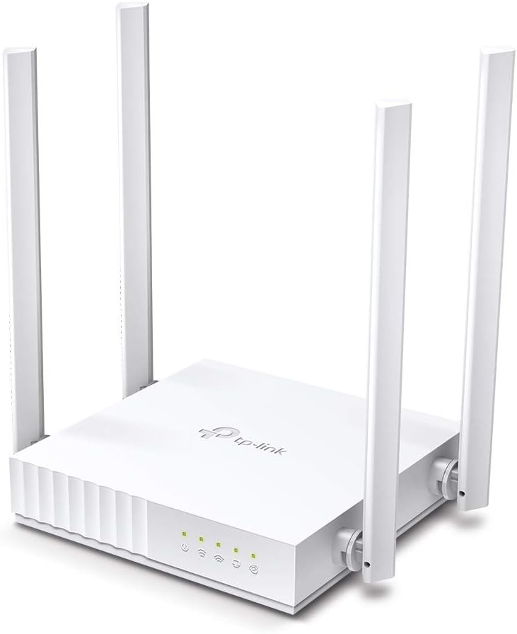 TP Link AC750 WiFi Router Archer C24 Dual Band Wireless Internet Router, 4 External Antennas Multi Mode 3 in 1 Parental Controls, White