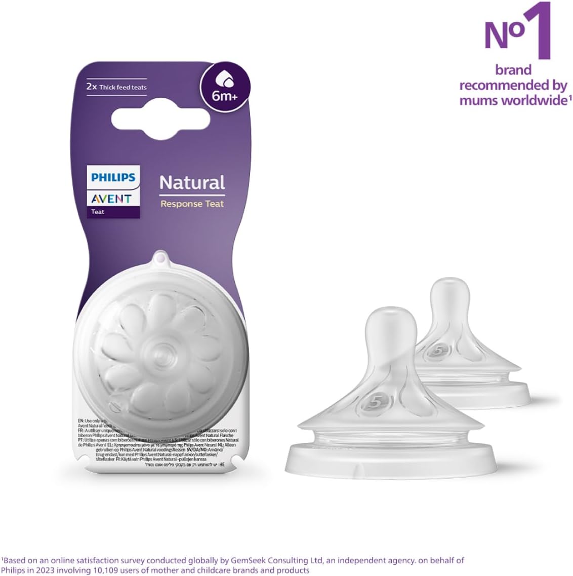 Philips Avent NATURAL 3.0 FEEDING TEATS 6 M X2