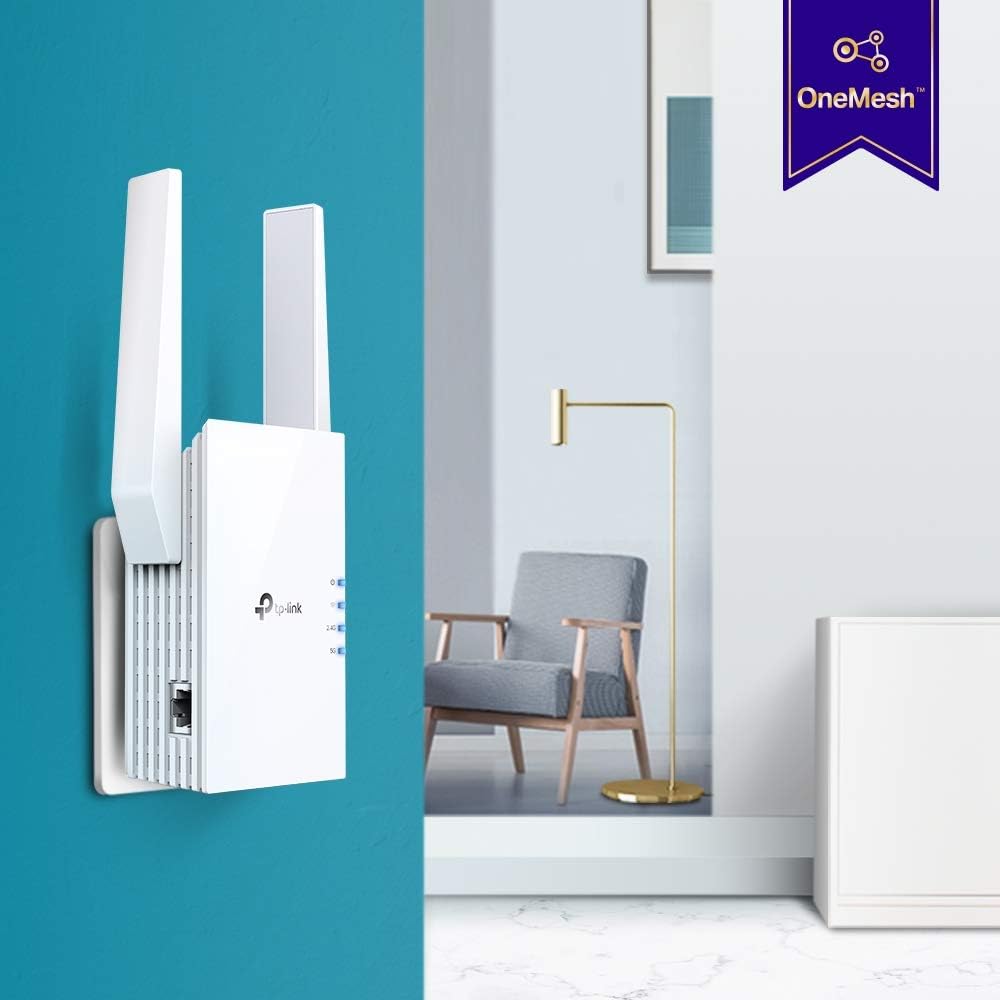 TP-Link RE605X AX1800 Wi-Fi 6 Range Extender, 1800Mbps Fast Speed, Dual Band, High Speed Mode, Gigabit Port, Access Point Mode, Works with any Wi-Fi Router