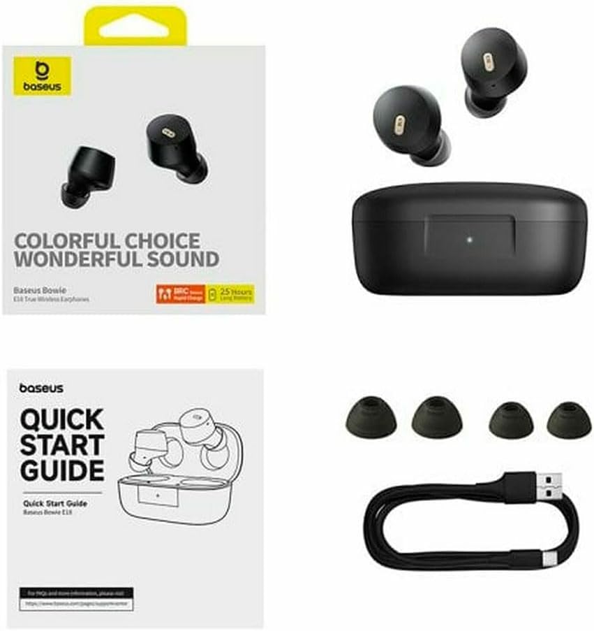 Baseus Bowie E18 TWS Bluetooth Headphones — Black