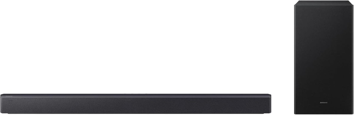 Samsung B-series Soundbar, B450F, 2.1 ch, Subwoofer, 2.1ch Sound, Dolby Audio/DTS Virtual:X, Bass Boost, Adaptive Sound, HW-B450F/ZN (2025 - UAE Version)