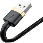 Baseus USB to Lightning Charging Cable iPhone 14 Pro Max Cafule Nylon Braided High-Density Quick Charge — 1 Meter / 2.4 A