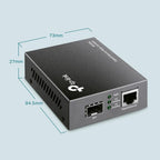 TP-Link MC220L Optical Circuit Media Converter, Single Mode/10km Multimode/550M SFP Slot MiniGBIC